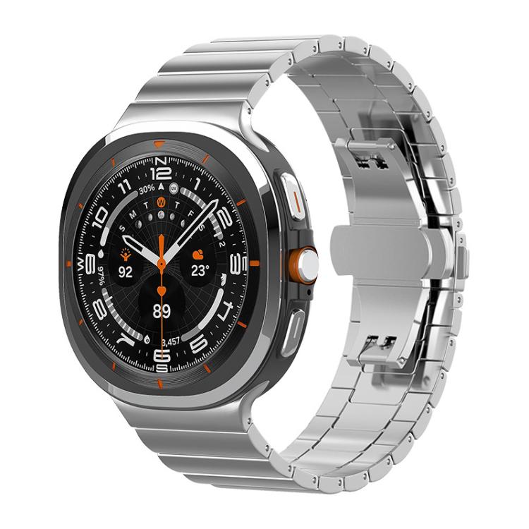 Pulseira de Relógio em Aço Inoxidável Maciço com Conta Única de Bambu xDfind, Para Samsung Galaxy Watch8 / Watch8 Classic 22mm, Para Samsung Galaxy Watch 7 / 6 / 5 / FE 20mm, Para Samsung Galaxy Fit3 SM-R390 18mm