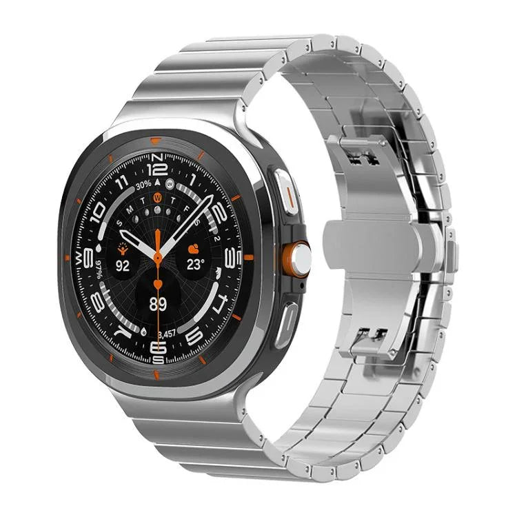 Pulseira de Relógio em Aço Inoxidável Maciço com Conta Única de Bambu xDfind, Para Samsung Galaxy Watch8 / Watch8 Classic 22mm, Para Samsung Galaxy Watch 7 / 6 / 5 / FE 20mm, Para Samsung Galaxy Fit3 SM-R390 18mm