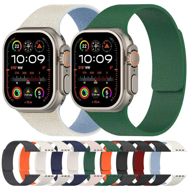 Correia de Relógio Magnética em Silicone com Textura Litchi xDfind, Para Apple Watch 42 / 44 / 45 / 46 / 49mm, Para Apple Watch 38 / 40 / 41 / S10 42mm