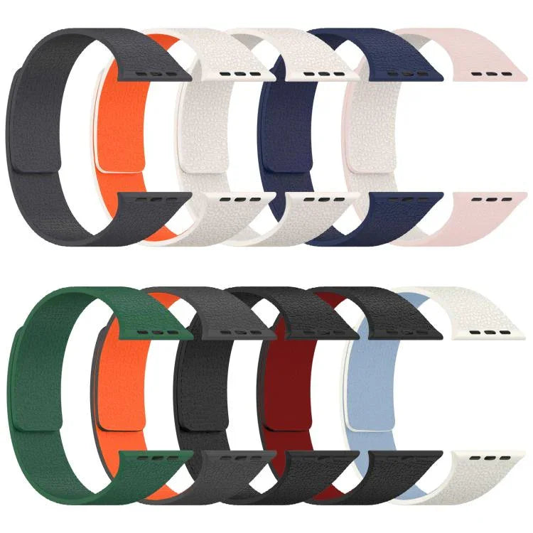 Correia de Relógio Magnética em Silicone com Textura Litchi xDfind, Para Apple Watch 42 / 44 / 45 / 46 / 49mm, Para Apple Watch 38 / 40 / 41 / S10 42mm