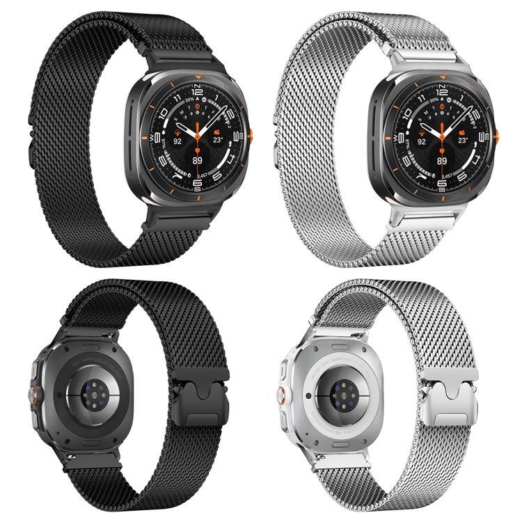 Pulseira de Relógio em Aço Inoxidável com Fivela Parachute Milanesa xDfind, Para Samsung Galaxy Watch Ultra / Ultra 2025, Para Samsung Galaxy Watch8 / Watch8 Classic 22mm