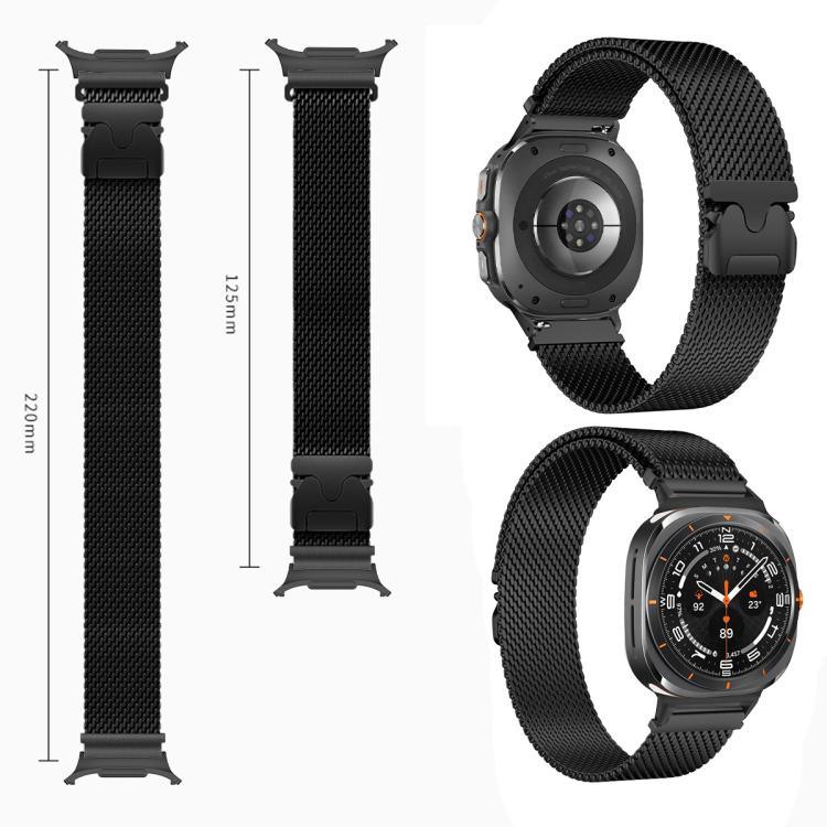 Pulseira de Relógio em Aço Inoxidável com Fivela Parachute Milanesa xDfind, Para Samsung Galaxy Watch Ultra / Ultra 2025, Para Samsung Galaxy Watch8 / Watch8 Classic 22mm