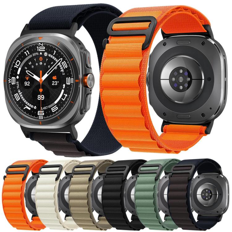 Pulseira de Relógio em Nylon com Laço e Fivela Preta xDfind, Para Samsung Galaxy Watch Ultra 47mm / Ultra 2025, Para Samsung Galaxy Watch8 / 8 Classic