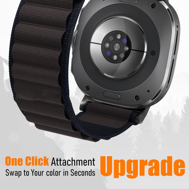 Pulseira de Relógio em Nylon com Laço e Fivela Preta xDfind, Para Samsung Galaxy Watch Ultra 47mm / Ultra 2025, Para Samsung Galaxy Watch8 / 8 Classic
