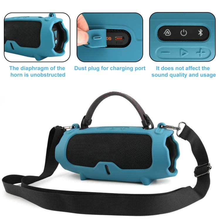 Capa Protetora de Silicone Bolsa Macia Portátil para Coluna Transversal, Para JBL Charge 6