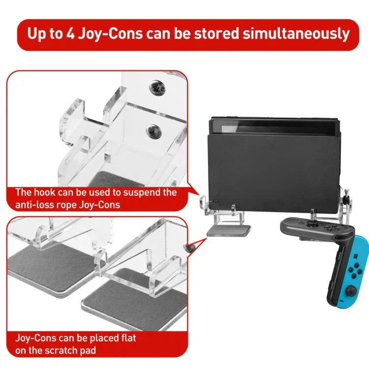 Suporte de parede acrílico simétrico dividido para Nintendo Switch 1 / 2