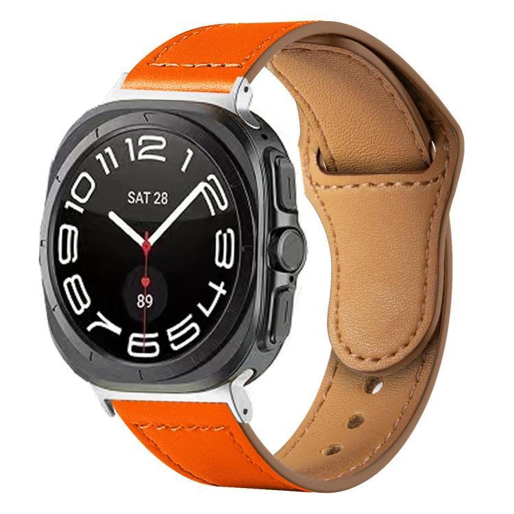 Pulseira de Relógio em Couro com Fivela Invertida e Rebites, Para Samsung Galaxy Watch Ultra 47mm / Ultra 2025