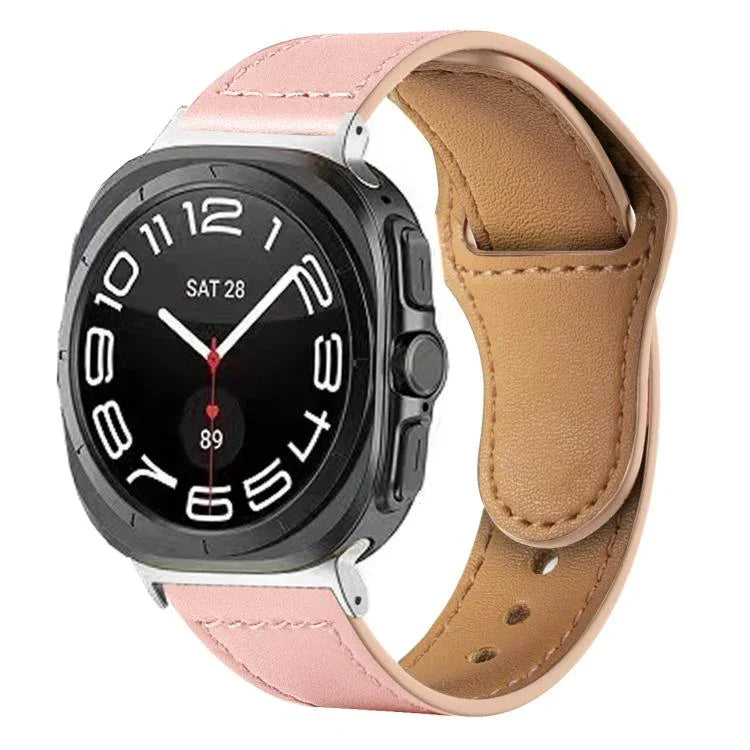 Pulseira de Relógio em Couro com Fivela Invertida e Rebites, Para Samsung Galaxy Watch Ultra 47mm / Ultra 2025