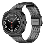 Pulseira de Relógio em Aço Inoxidável com Fivela e Sete Contas, Para Samsung Galaxy Watch Ultra 47mm / Ultra 2025