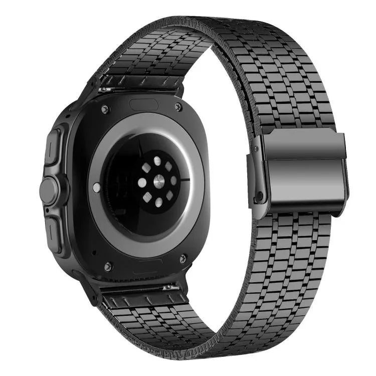 Pulseira de Relógio em Aço Inoxidável com Fivela e Sete Contas, Para Samsung Galaxy Watch Ultra 47mm / Ultra 2025