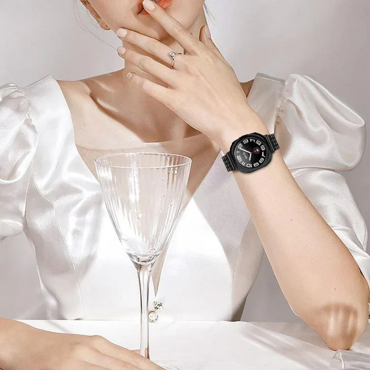 Pulseira de Relógio em Aço Inoxidável com Fivela e Sete Contas, Para Samsung Galaxy Watch Ultra 47mm / Ultra 2025