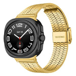 Pulseira de Relógio em Aço Inoxidável com Fivela e Sete Contas, Para Samsung Galaxy Watch Ultra 47mm / Ultra 2025