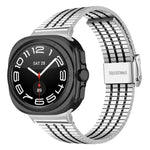 Pulseira de Relógio em Aço Inoxidável com Fivela e Sete Contas, Para Samsung Galaxy Watch Ultra 47mm / Ultra 2025