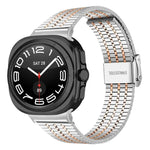 Pulseira de Relógio em Aço Inoxidável com Fivela e Sete Contas, Para Samsung Galaxy Watch Ultra 47mm / Ultra 2025