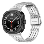 Pulseira de Relógio em Aço Inoxidável com Fivela e Sete Contas, Para Samsung Galaxy Watch Ultra 47mm / Ultra 2025