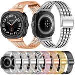 Pulseira de Relógio em Aço Inoxidável com Fivela e Sete Contas, Para Samsung Galaxy Watch Ultra 47mm / Ultra 2025