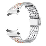 Pulseira de relógio em aço inoxidável com fecho de sete contas, para Samsung Galaxy Watch 7 / 6 / 5 / 4