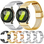 Pulseira de relógio em aço inoxidável com fecho de sete contas, para Samsung Galaxy Watch 7 / 6 / 5 / 4