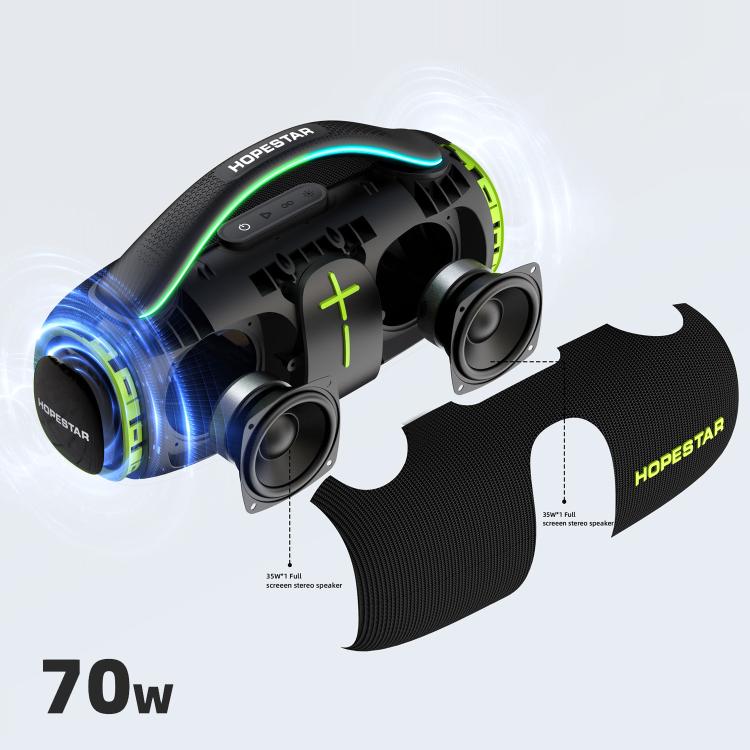 HOPESTAR H85 Coluna Bluetooth Portátil Impermeável 70W para Exterior, Suporta TF / AUX / USB