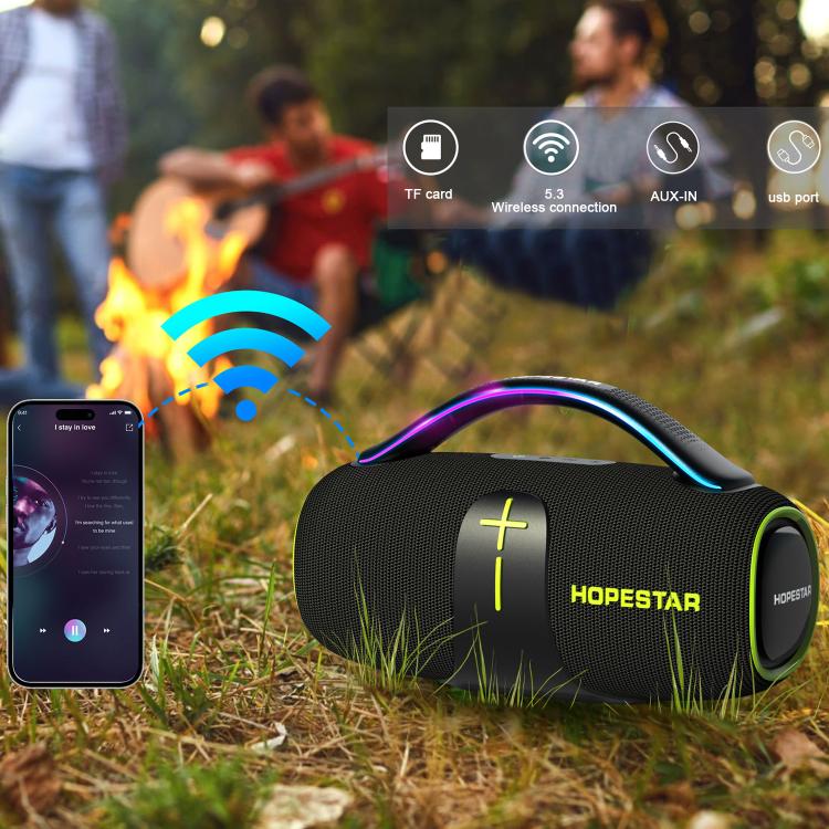 HOPESTAR H85 Coluna Bluetooth Portátil Impermeável 70W para Exterior, Suporta TF / AUX / USB