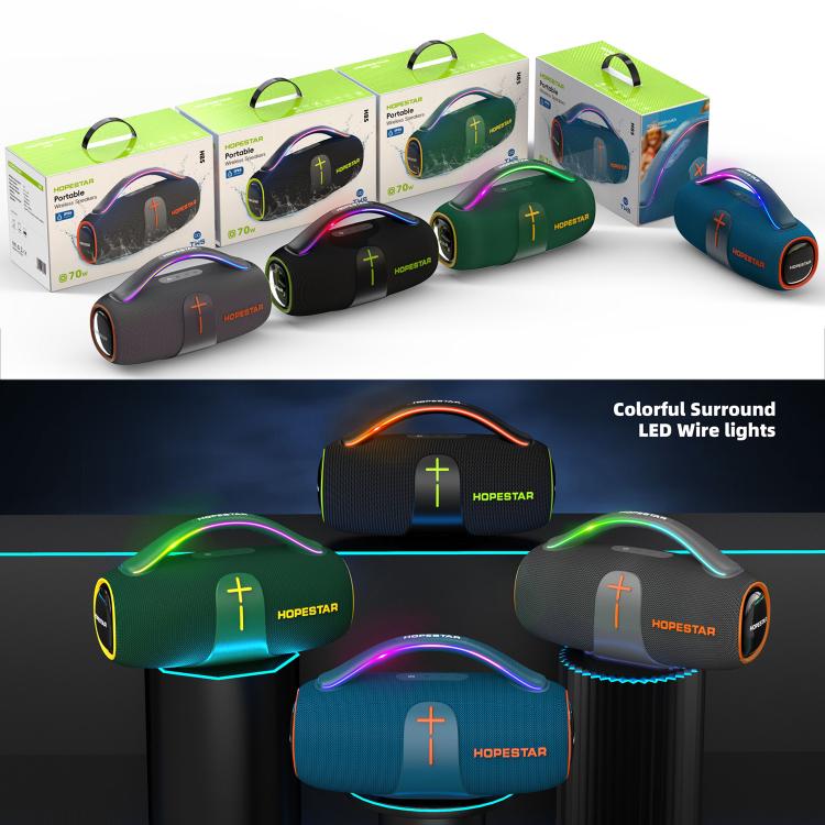 HOPESTAR H85 Coluna Bluetooth Portátil Impermeável 70W para Exterior, Suporta TF / AUX / USB