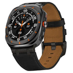 Pulseira de Relógio em Couro Crazy Horse, Para Samsung Galaxy Watch8 / Watch8 Classic