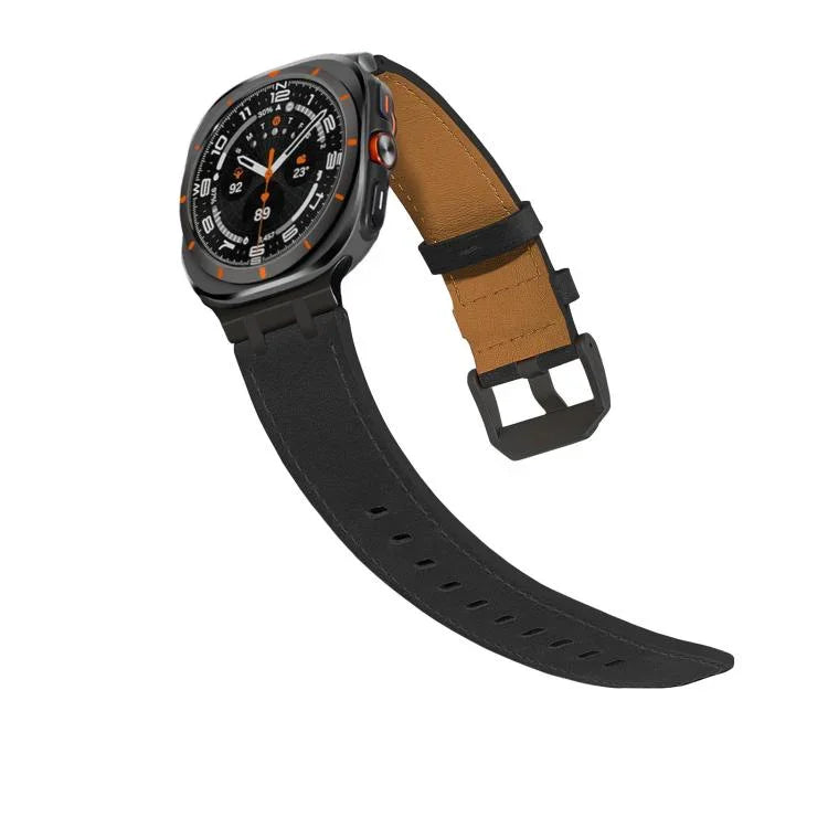 Pulseira de Relógio em Couro Crazy Horse, Para Samsung Galaxy Watch8 / Watch8 Classic