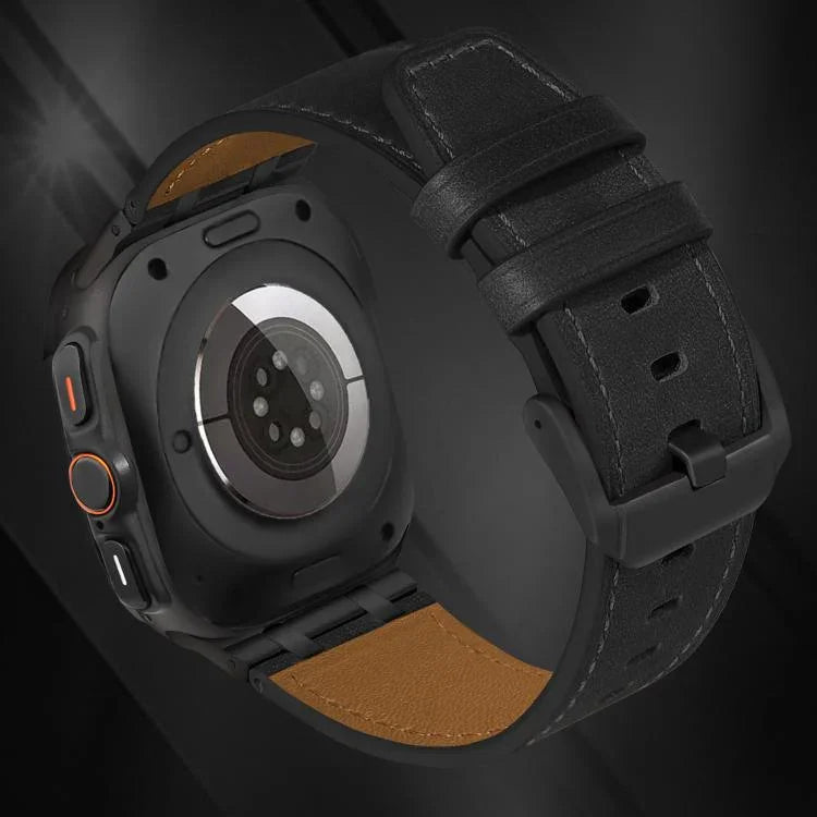 Pulseira de Relógio em Couro Crazy Horse, Para Samsung Galaxy Watch8 / Watch8 Classic