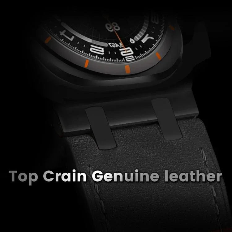 Pulseira de Relógio em Couro Crazy Horse, Para Samsung Galaxy Watch8 / Watch8 Classic