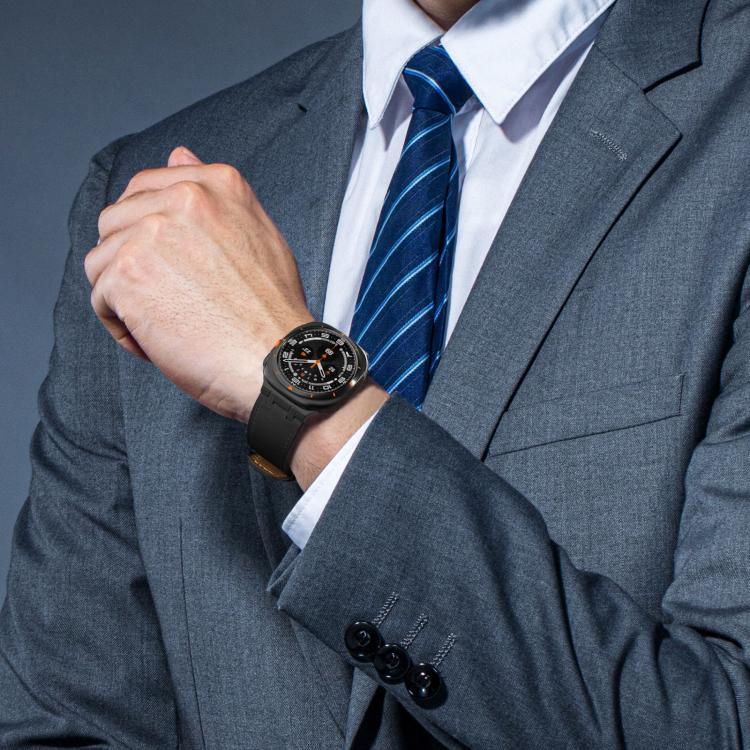 Pulseira de Relógio em Couro Crazy Horse, Para Samsung Galaxy Watch8 / Watch8 Classic