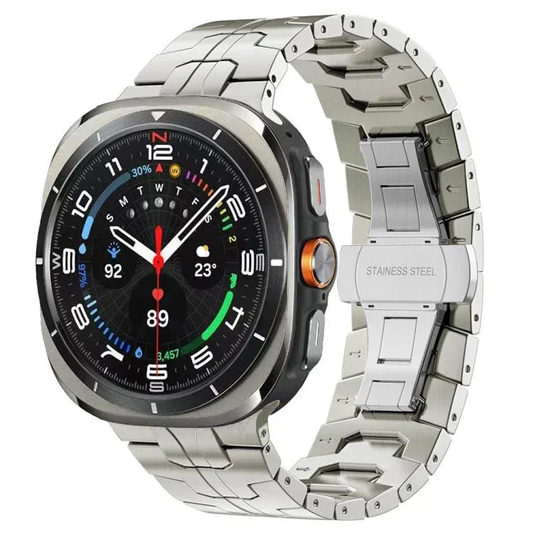 Correia de Relógio com Fivela Borboleta em Liga de Titânio, Para Samsung Galaxy Watch8 / Watch8 Classic