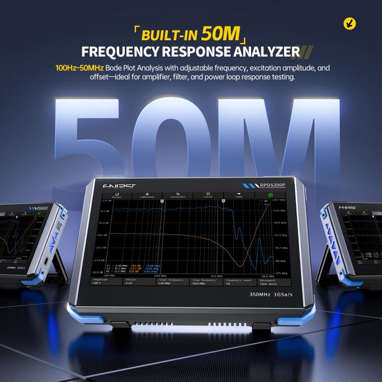 Osciloscópio Tablet FNIRSI DPOS350P 4 em 1 Ecrã Tátil IPS HD 7 polegadas 350M, DPOS350P(Ficha US), DPOS350P(Ficha EU)