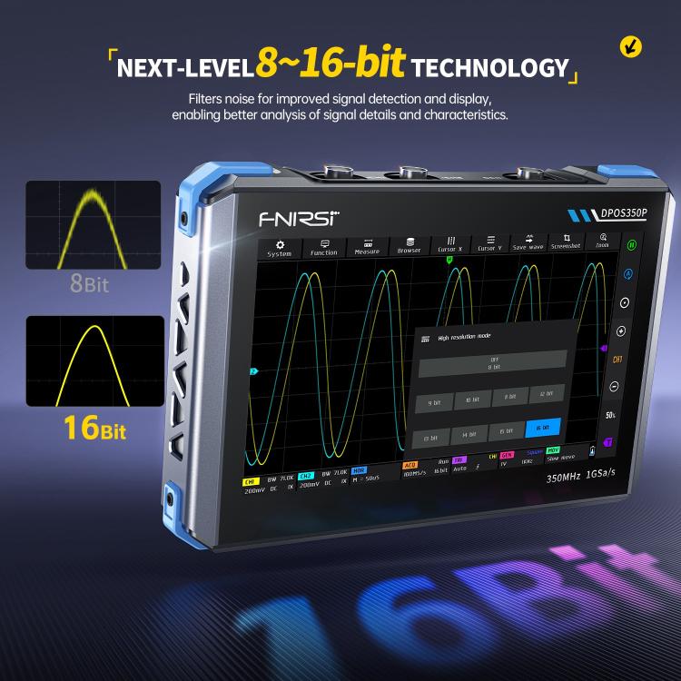 Osciloscópio Tablet FNIRSI DPOS350P 4 em 1 Ecrã Tátil IPS HD 7 polegadas 350M, DPOS350P(Ficha US), DPOS350P(Ficha EU)