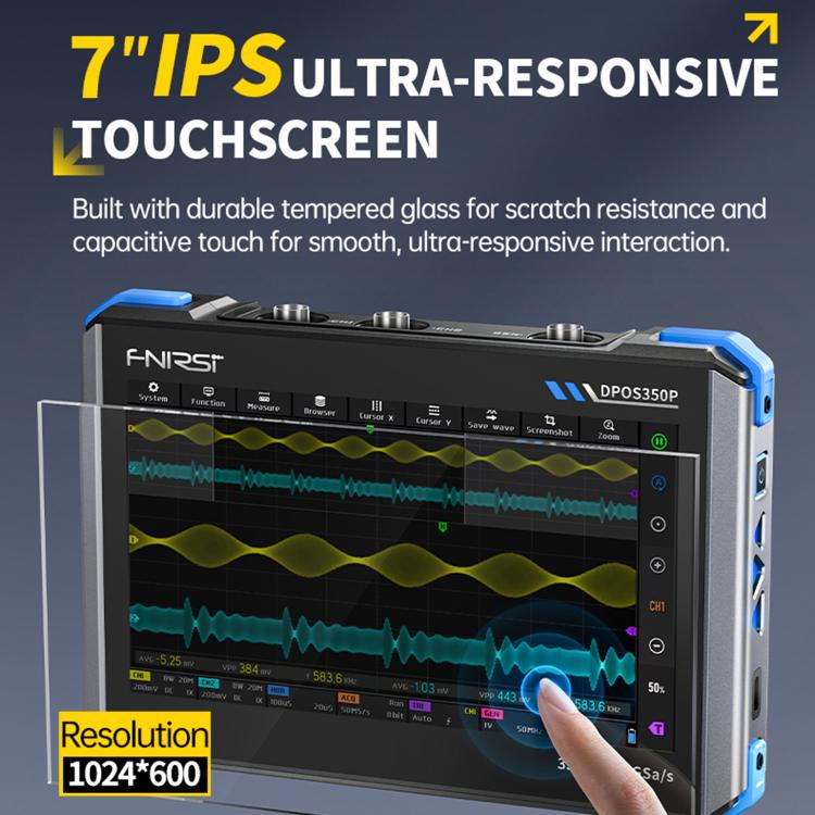 Osciloscópio Tablet FNIRSI DPOS350P 4 em 1 Ecrã Tátil IPS HD 7 polegadas 350M, DPOS350P(Ficha US), DPOS350P(Ficha EU)