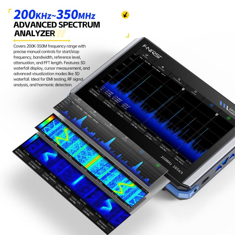 Osciloscópio Tablet FNIRSI DPOS350P 4 em 1 Ecrã Tátil IPS HD 7 polegadas 350M, DPOS350P(Ficha US), DPOS350P(Ficha EU)