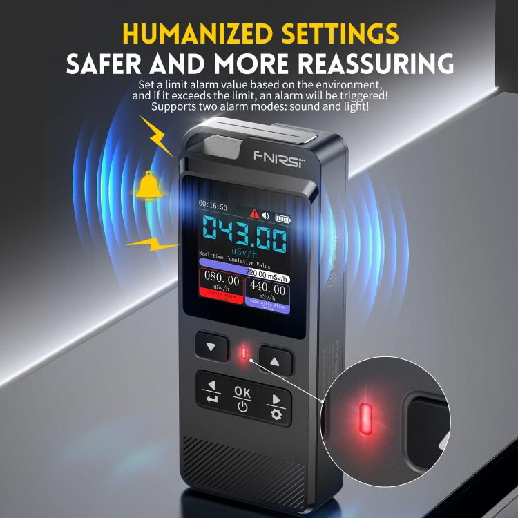 Detector Pessoal de Radiação com Alarme FNIRSI GC-02, FNIRSI GC-02
