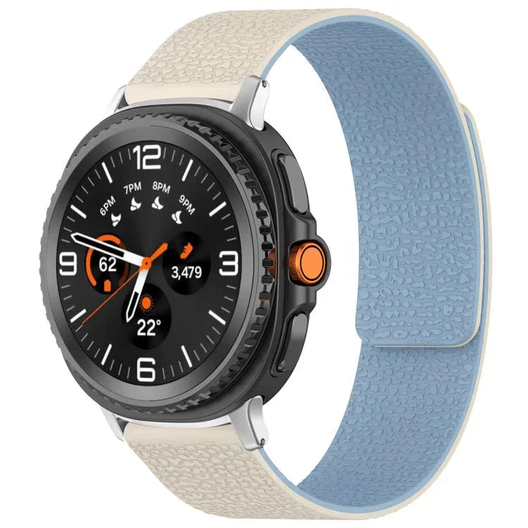 xDfind Litchi Texture Magnetic Silicone Watch Band, For Samsung Galaxy Watch Ultra/Ultra 2025, For Samsung Galaxy Watch8 / 8 Classic, For Samsung Galaxy Watch 7 / 6 / 5 / FE, For Samsung Galaxy Fit3 SM-R390