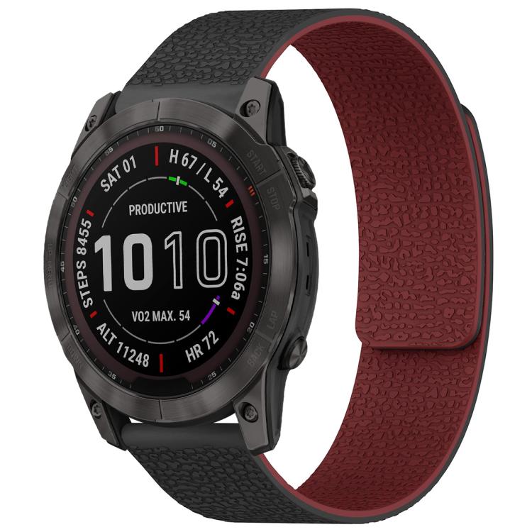 xDfind Litchi Texture Magnetic Silicone Watch Band, For Garmin Fenix 8/7X/6X/5X 26mm, For Garmin Fenix 8/7/6/5 22mm, For Garmin Fenix 8/7S/6S/5S 20mm, For Garmin Forerunner 45 / 45S / Swim 2 18mm