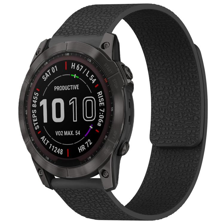 xDfind Litchi Texture Magnetic Silicone Watch Band, For Garmin Fenix 8/7X/6X/5X 26mm, For Garmin Fenix 8/7/6/5 22mm, For Garmin Fenix 8/7S/6S/5S 20mm, For Garmin Forerunner 45 / 45S / Swim 2 18mm