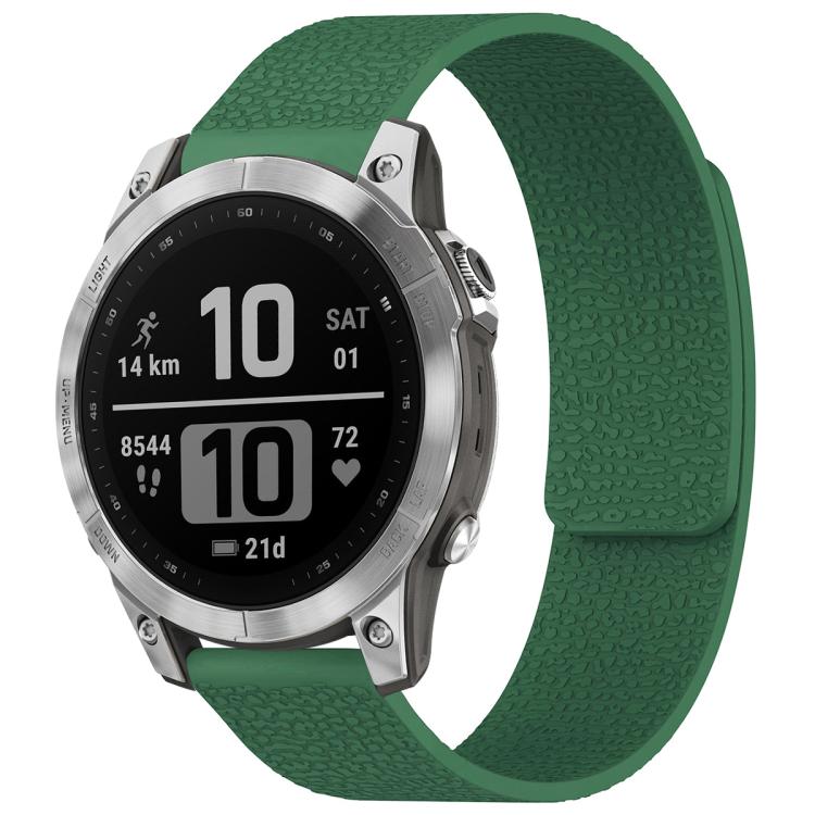 xDfind Litchi Texture Magnetic Silicone Watch Band, For Garmin Fenix 8/7X/6X/5X 26mm, For Garmin Fenix 8/7/6/5 22mm, For Garmin Fenix 8/7S/6S/5S 20mm, For Garmin Forerunner 45 / 45S / Swim 2 18mm