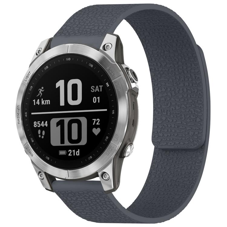 xDfind Litchi Texture Magnetic Silicone Watch Band, For Garmin Fenix 8/7X/6X/5X 26mm, For Garmin Fenix 8/7/6/5 22mm, For Garmin Fenix 8/7S/6S/5S 20mm, For Garmin Forerunner 45 / 45S / Swim 2 18mm