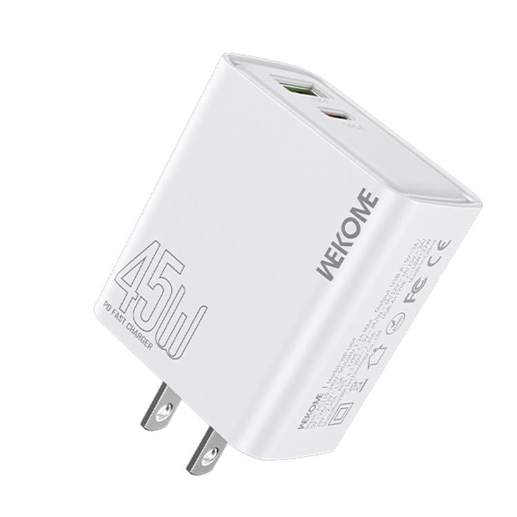 Carregador Rápido WK WP-U64 45W Kinkong Flash Charge USB+Type-C, Ficha UE, Ficha UK, Ficha US