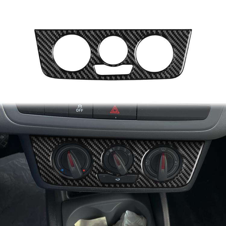 Carbon Fiber Car Air Conditioner Switch Panel A Decorative Sticker for SEAT Ibiza 2009-2014, Left and Right Driver, Air Conditioner Switch Panel A