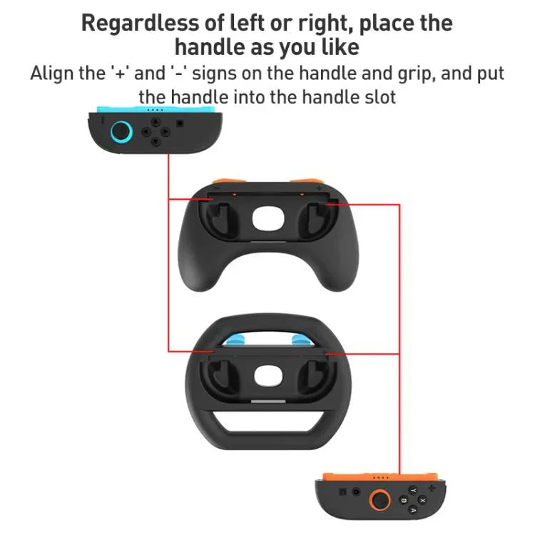 Para Nintendo Switch 2 iPlay HBS-2870 Combinação 4 em 1 de Empunhadura de Comando e Volante