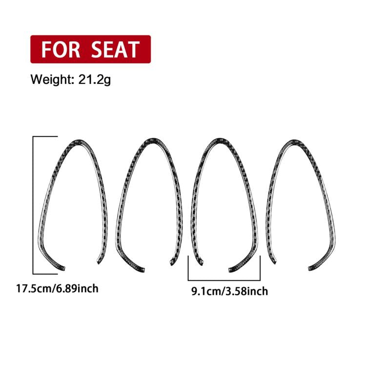 4pcs/Set Carbon Fiber Car Inner Door Handle Panel Decorative Sticker for SEAT Leon 2005-2012, Left and Right Driver, Inner Door Handle Panel