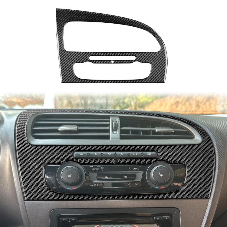 Carbon Fiber Car Center Console Air Conditioner Panel Decorative Sticker for SEAT Leon 2005-2012, Center Console Air Conditioner Panel, Left Driver, Center Console Air Conditioner Panel, Right Driver
