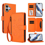 Capa para telemóvel em pele com carteira com fecho e múltiplos cartões Butterfly Love Flower, para iPhone 17e / 16e, para iPhone 17 Pro Max, para iPhone 17 Pro, para iPhone 17, para iPhone Air, para iPhone 16 Pro Max