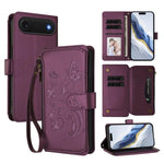 Capa para telemóvel em pele com carteira com fecho e múltiplos cartões Butterfly Love Flower, para iPhone 17e / 16e, para iPhone 17 Pro Max, para iPhone 17 Pro, para iPhone 17, para iPhone Air, para iPhone 16 Pro Max