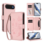 Capa para telemóvel em pele com carteira com fecho e múltiplos cartões Butterfly Love Flower, para iPhone 17e / 16e, para iPhone 17 Pro Max, para iPhone 17 Pro, para iPhone 17, para iPhone Air, para iPhone 16 Pro Max