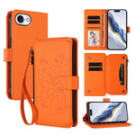 Capa para telemóvel em pele com carteira com fecho e múltiplos cartões Butterfly Love Flower, para iPhone 17e / 16e, para iPhone 17 Pro Max, para iPhone 17 Pro, para iPhone 17, para iPhone Air, para iPhone 16 Pro Max